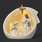 HOLY FAMILY LED NATIVITY WITH STAR - 5"