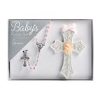 BABY GIRL ROSARY & CRIB CROSS