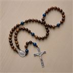 ROSARY IN A YEAR 5 DECADE WOOD AND GEMSTONE ROSARY