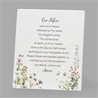 OUR FATHER PRAYER PLAQUE WITH EASEL BACK