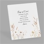 GRACE BEFORE MEALS PRAYER PLAQUE WITH EASEL BACK