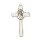 GOLD AND WHITE 5" COMMUNION CROSS - GIRL