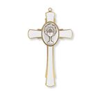 GOLD AND WHITE 5" COMMUNION CROSS