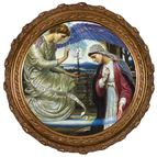 THE ANNUNCIATION - ROUND FRAMED CANVAS - 12"