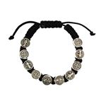 ST. BENEDICT MEDAL CORDED BRACELET - BLACK