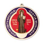 ST. BENEDICT LASER CUT WOOD DOOR MEDAL