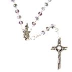 FATIMA ROSARY WITH CRYSTAL BEADS - BLUE IRIDESCENCE