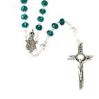 FATIMA ROSARY WITH CRYSTAL BEADS - TEAL