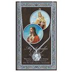 SACRED HEART SCAPULAR HAND ENGRAVED PEWTER MEDAL ON 24” CHAIN – WITH PAMPHLET