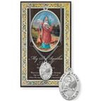 ST. AGATHA HAND ENGRAVED PEWTER MEDAL ON 18” CHAIN – WITH PAMPHLET