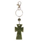 CONNEMARA MARBLE CROSS KEYRING