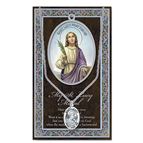 ST. LUCY HAND ENGRAVED PEWTER MEDAL ON 18” CHAIN – WITH PAMPHLET