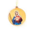 IMMACULATE HEART OLIVE WOOD ORNAMENT