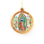 OUR LADY OF GUADALUPE OLIVE WOOD ORNAMENT