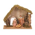 FONTANINI THREE FIGURE NATIVITY WITH STABLE
