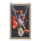 ST. MICHAEL PEWTER MEDAL AND PRAYER CARD