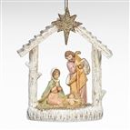 FONTANINI HOLY FAMILY ORNAMENT - 4 1/2"