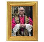 POPE LEO XIV OFFICIAL PORTRAIT IN GOLD LEAF FRAME WITH EASEL BACK (6 ¾” x 8 ¾”)
