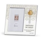 "BAPTIZED IN CHRIST" BAPTISMAL PICTURE FRAME