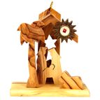 OLIVE WOOD NATIVITY ORNAMENT