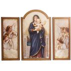 BLESSED VIRGIN MARY TRIPTYCH WALL HANGING - 26" x 20"
