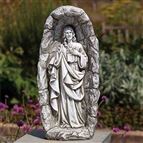 SACRED HEART OF JESUS - SOLAR LED GARDEN STATUE - 18 ¼”