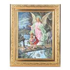 GUARDIAN ANGEL PRINT IN GOLD WOOD FRAME -  8¼” x 10¼”