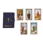 HOLY CARD COLLECTION BOOK WITH 5 LAMINATED HOLY CARDS