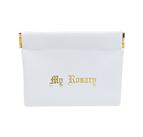 WHITE VINYL SQUEEZE-TO-OPEN  ROSARY CASE
