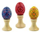 SET OF 3 PYSANKY EGGS WITH STANDS