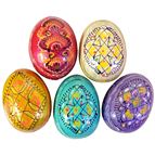 UKRAINIAN PYSANKY EGGS WITH PEARLESCENT FINISH (SET OF 5)