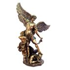 ST. MICHAEL BRONZED STATUE 14 1/2"