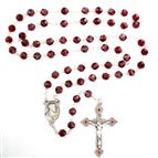 SACRED HEART ROSARY - RED BEAD