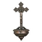 CRUCIFIX HOLY WATER FONT - BRONZE FINISH