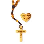 PRAY FROM YOUR HEART - OLIVE WOOD ROSARY AND HEART