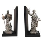 SS. PETER AND PAUL PEWTER-STYLE BOOKEND SET