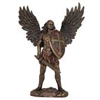 SAINT MICHAEL SANS DEVIL STATUE COLD CAST BRONZE - 14"