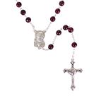 PADRE PIO SPECKLED BROWN BEAD ROSARY