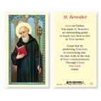 LAMINATED HOLY CARD - ST. BENEDICT