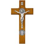 ST. BENEDICT WALL CRUCIFIX - WALNUT FINISH
