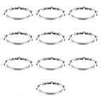 PACK OF 10 SILVER OXIDIZED ROSARY RINGS - Medium 1" Diameter