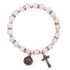 COPPER CRYSTAL ROSARY BRACELET