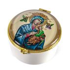 OUR LADY OF PERPETUAL HELP PORCELAIN ROSARY BOX