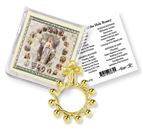 CRUCIFIX ROSARY RING WITH CARD - GOLD