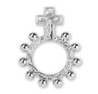 SILVER PLATED POCKET ROSARY RING