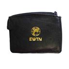 EWTN/CELTIC CROSS - SHEEPSKIN ROSARY POUCH - BLACK