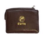 EWTN/CELTIC CROSS - SHEEPSKIN ROSARY POUCH - BROWN