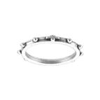 SILVER OXIDIZED ROSARY RING - Small 3/4" Diameter