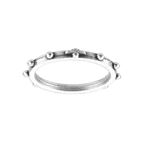 SILVER OXIDIZED ROSARY RING - Medium 1" Diameter
