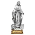 OUR LADY OF THE MIRACULOUS MEDAL FINE PEWTER STATUE